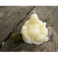 Herbcraft White Beeswax Laughing Buddha Candle