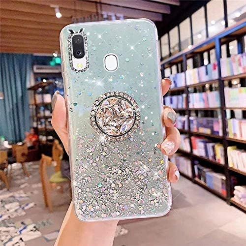  [아마존베스트]Herbests Compatible with Samsung Galaxy A20e Case with Ring Holder Stand Shiny Bling Rhinestone Glitter Star Transparent TPU Silicone Protective Mobile Phone Case Crystal Clear Cas