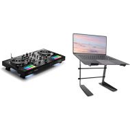Hercules DJControl Inpulse 500: 2-deck USB DJ controller for Serato DJ and DJUCED (included) | Pyle Portable Adjustable Laptop Stand