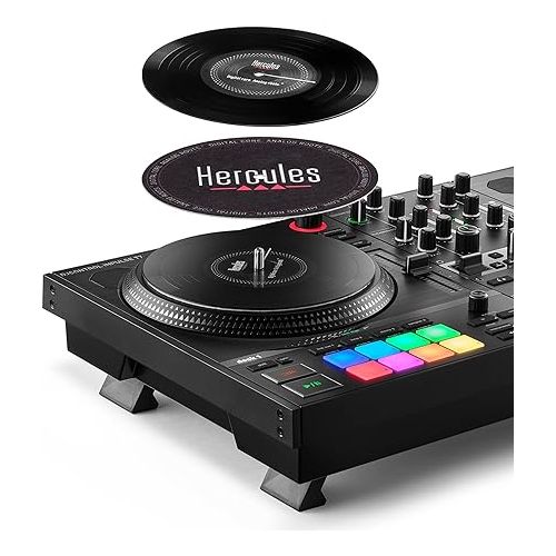  Hercules DJControl Inpulse T7, 2 Deck Motorized DJ Controller with built in STEMS Control, Serato DJ and DJUCED included