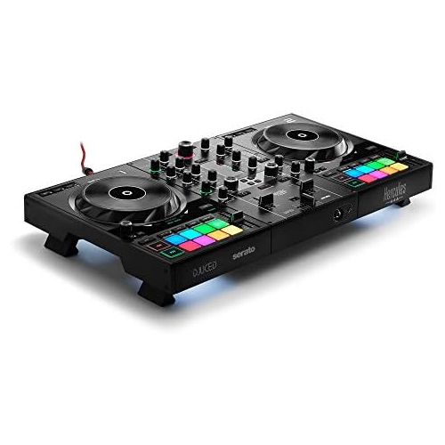  [아마존베스트]Hercules DJControl Inpulse 500 Deck (2-Deck DJ Controller, Beatmatch Guide, IMA, 16 RGB Pads, Integrated Sound Card/Mixer, Mic-In, DJ Academy, DJUCED and Serato DJ Lite, PC/Mac)