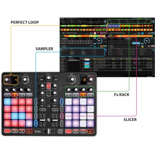  [아마존베스트]Hercules P32 DJ, unique dual deck USB controller with integrated audio interface and 32 pads, at the crossroads of DJing and performance