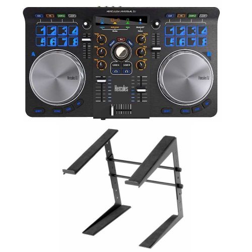  Hercules 4780773 Universal DJ Controller Bundle Includes Laptop Stand