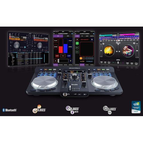  Hercules DJ Hercules Universal DJ | Bluetooth + USB DJ controller with wireless tablet and smartphone integration w/ full DJ Software DJUCED included