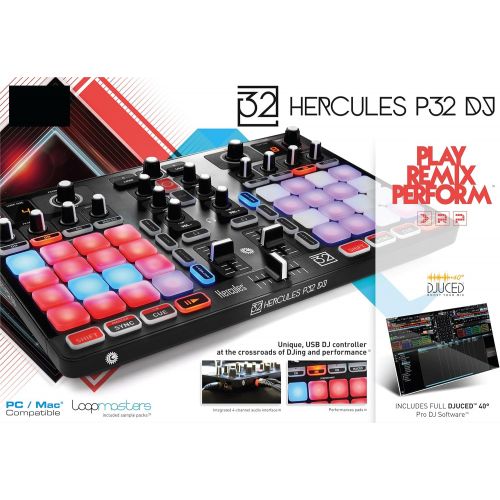  [아마존베스트]Hercules DJ Hercules P32 DJ | Compact USB DJ controller with 32 high-performance touch pads