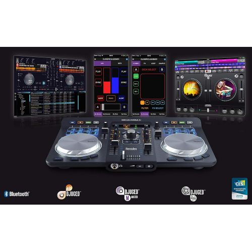  [아마존베스트]Hercules DJ Hercules Universal DJ | Bluetooth + USB DJ controller with wireless tablet and smartphone integration w/ full DJ Software DJUCED included