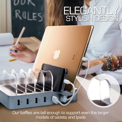  [아마존핫딜][아마존 핫딜] Hercules Tuff Charging Station for Multiple Devices - use for Phones, Tablets, lpad, Kindle Fire, E Reader, or Other Electronic Devices - 6 Cables Included