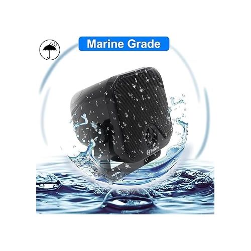  Herdio 4 Inches Heavy Duty Waterproof Boat Marine Bluetooth Speakers Surface Mounted for Camper Skid Steer ATV UTV RZR Golf Cart Tractor