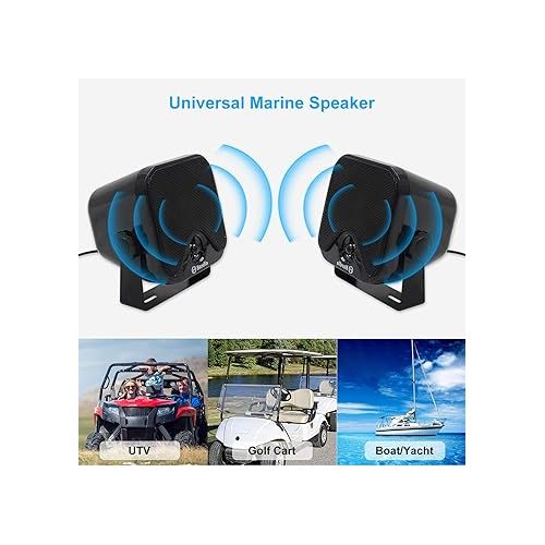  Herdio Receiver/Speaker Package, MP3/USB AM/FM Marine Stereo Bundle for Boat ATV UTV SPA.