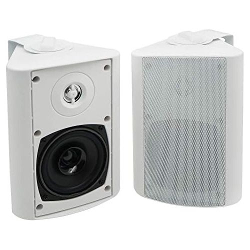  [아마존베스트]Herdio 4 Inches Outdoor Bluetooth Speakers Waterproof Patio Deck Wall Mount Speakers （White）