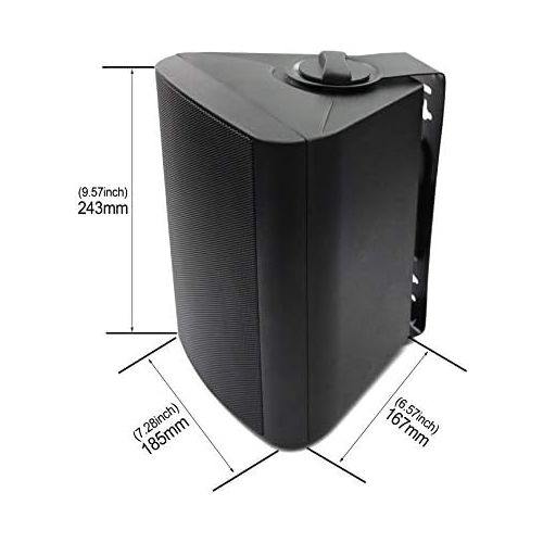  [아마존베스트]Herdio 5.25 Inches 200 Watts Outdoor Patio Bluetooth Speakers with Powerful Bass All Weather Wall Mount System
