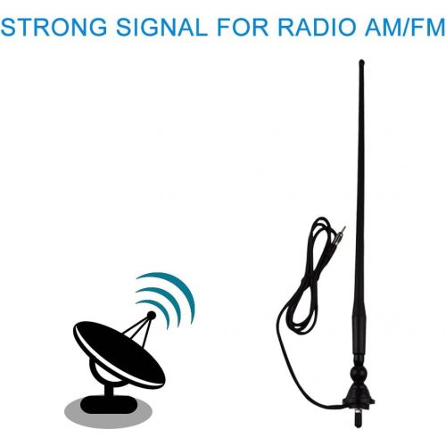  [아마존베스트]Herdio Waterproof Marine Radio Antenna Rubber Duck Dipole Flexible Mast FM AM Antenna for Boat Car ATV UTV RZR SPA-Black