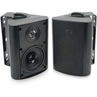 Herdio 4 Inches Outdoor Indoor Patio Bluetooth Wall Mount Speakers Waterproof (Black)