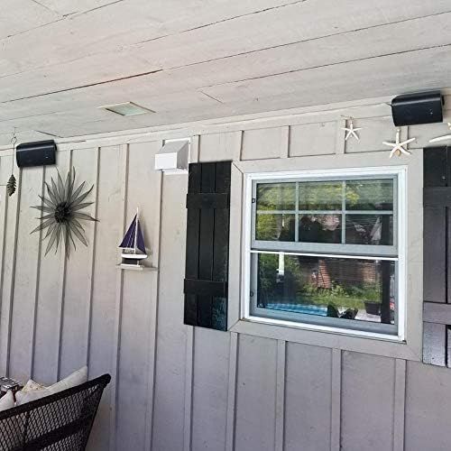  Herdio 4 Inches Outdoor Indoor Patio Bluetooth Wall Mount Speakers Waterproof (Black)