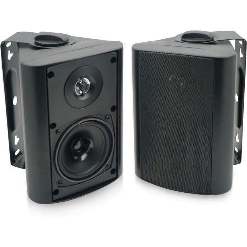  Herdio 4 Inches Outdoor Indoor Patio Bluetooth Wall Mount Speakers Waterproof (Black)