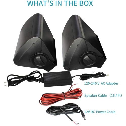  Herdio 4 Inches Outdoor Indoor Patio Bluetooth Wall Mount Speakers Waterproof (Black)