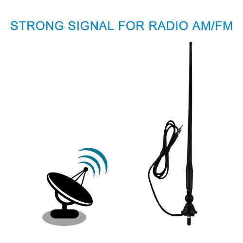  Herdio Waterproof Marine Radio Antenna Rubber Duck Dipole Flexible Mast FM AM Antenna for Boat Car ATV UTV RZR SPA-Black