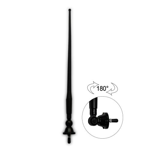  Herdio Waterproof Marine Radio Antenna Rubber Duck Dipole Flexible Mast FM AM Antenna for Boat Car ATV UTV RZR SPA-Black