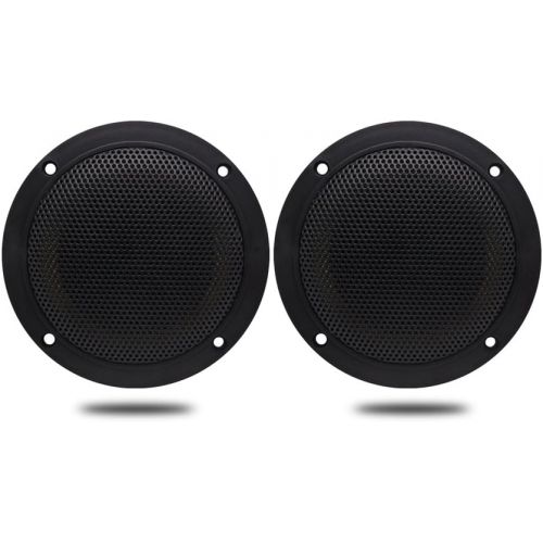  4 Inches Herdio Waterproof Marine Ceiling Flush Wall Mount Speakers with 160 Watts Power, Handling for Kitchen Bathroom Boat Car Motorcycle Cloth Surround and Low Profile Design -