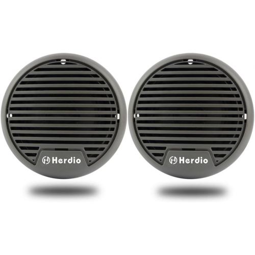  Herdio 3 inch Marine Boat Bluetooth Speakers Motorcycle Hot tub Stereo with Max Power 140 watt(A Pair) (Gray)