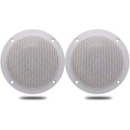4 Inches Herdio Waterproof Marine Ceiling Speakers with 160 Watts Power, Handling for Kitchen Bathroom Boat Car RV Camper Motorcycle Cloth Surround and Low Profile Design - 1 Pair