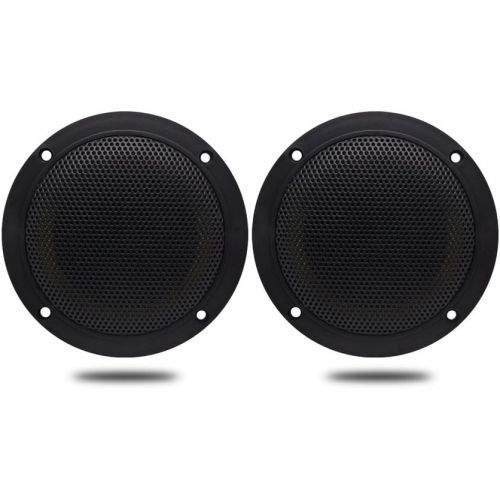  Herdio Marine Bluetooth Stereo Package, MP3/USB AM/FM Radio +4 Inches Marine Ceiling Flush Wall Mount Speakers (Round,A Pair)