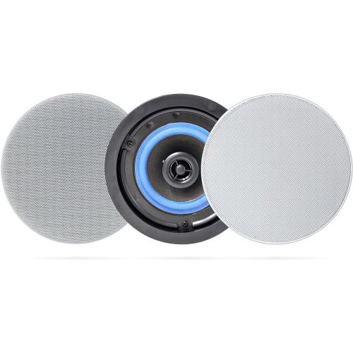  [아마존베스트]Herdio 4 Inches Flush Mount 2 Way Full Range Stereo in Wall Ceiling Bluetooth Speakers,Perfect for Humid Indoor Outdoor Placement Bath, Kitchen,Bedroom,Covered Porches A Pair