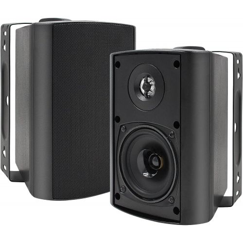  [아마존베스트]Herdio 4 Inches Outdoor Indoor Patio Bluetooth Wall Mount Speakers Waterproof (Black)