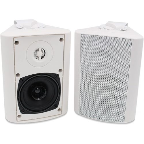  [아마존베스트]Herdio 4 Inches Outdoor Bluetooth Speakers Waterproof Patio Deck Wall Mount Speakers （White）