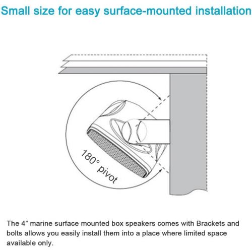  [아마존베스트]Herdio 4 Heavy Duty Waterproof Boat Marine Box Outdoor Speakers Surface Mounted for Skid Steer ATV UTV RZR Golf Cart Tractor Powersports Boat Truck Jeep