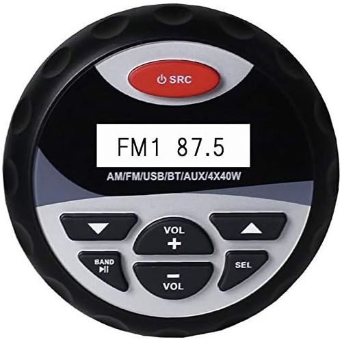  [아마존베스트]Herdio Marine Bluetooth Stereo Package, MP3/USB AM/FM Radio +4 Inches Marine Ceiling Flush Wall Mount Speakers (Round,A Pair)