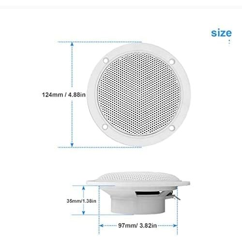  [아마존베스트]-Service-Informationen Herdio 2-way premium 4-inch round speaker (white, paintable radiator grill) + (perfect for damp and damp placement - bathroom, kitchen, porch indoors)
