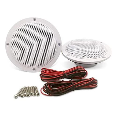  [아마존베스트]-Service-Informationen Herdio 2-way premium 4-inch round speaker (white, paintable radiator grill) + (perfect for damp and damp placement - bathroom, kitchen, porch indoors)