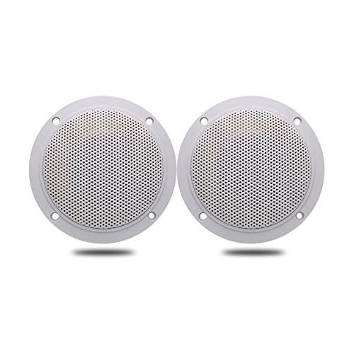  [아마존베스트]-Service-Informationen Herdio 2-way premium 4-inch round speaker (white, paintable radiator grill) + (perfect for damp and damp placement - bathroom, kitchen, porch indoors)