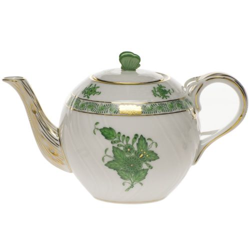  Herend Chinese Bouquet Green Tea Pot With Butterfly