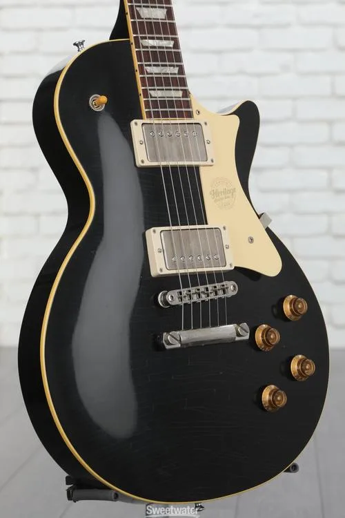  Heritage Artisan Aged Custom Core Plain Top H-150 Electric Guitar - Ebony