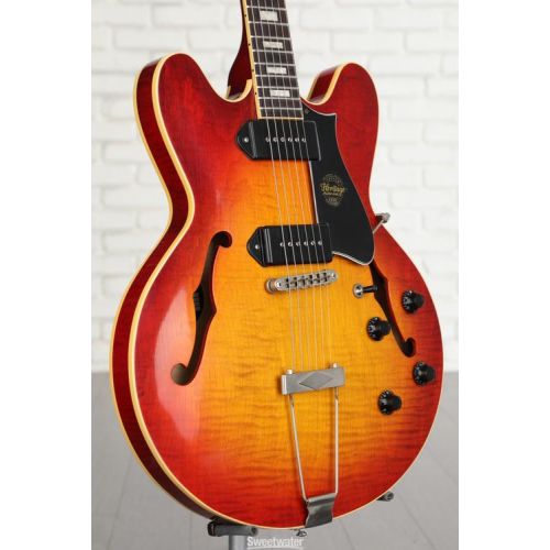  Heritage Custom Core Artisan Aged H-530 Hollowbody Electric Guitar - Dark Cherry Sunburst