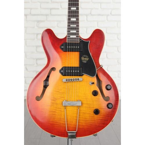  Heritage Custom Core Artisan Aged H-530 Hollowbody Electric Guitar - Dark Cherry Sunburst