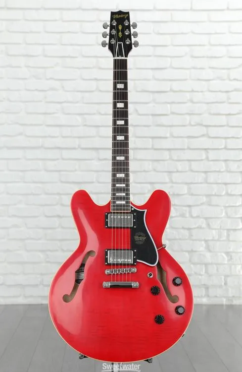  Heritage Custom Core H-535 Semi-hollowbody Electric Guitar - Trans Cherry