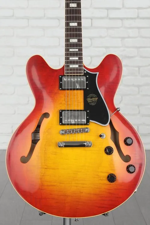 Heritage Custom Core H-535 Semi-hollowbody Electric Guitar - Dark Cherry Sunburst