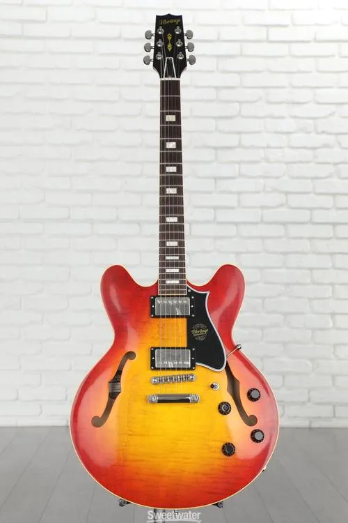  Heritage Custom Core H-535 Semi-hollowbody Electric Guitar - Dark Cherry Sunburst