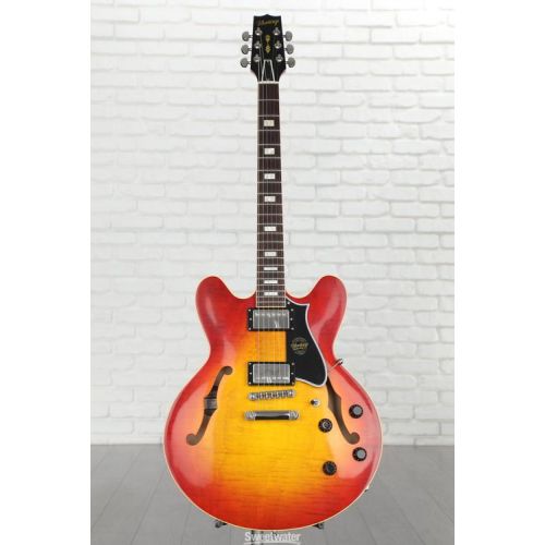  Heritage Custom Core H-535 Semi-hollowbody Electric Guitar - Dark Cherry Sunburst