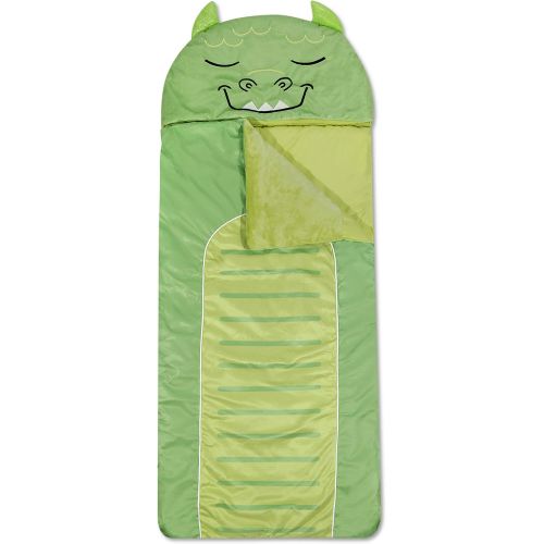  [아마존베스트]Heritage Kids Monster Plush Hooded Sleeping Bag, 64 L x 25 W, Green