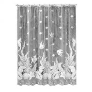 Heritage Lace Seascape 72-Inch by 72-Inch Shower Curtain, White