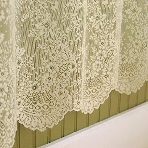  Heritage Lace Floret 72-Inch by 72-Inch Shower Curtain, Ecru