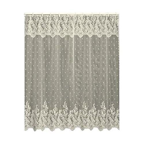  Heritage Lace Floret 72-Inch by 72-Inch Shower Curtain, Ecru