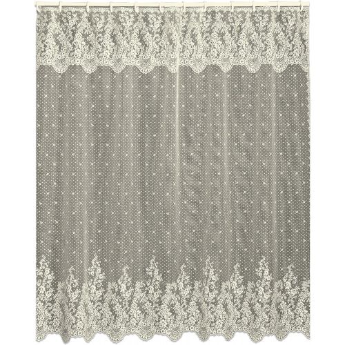  Heritage Lace Floret 72-Inch by 72-Inch Shower Curtain, Ecru