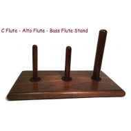 Heritage Music Products Triple Flute Stand Solid Walnut (C Flute-Alto Flute-Bass Flute)
