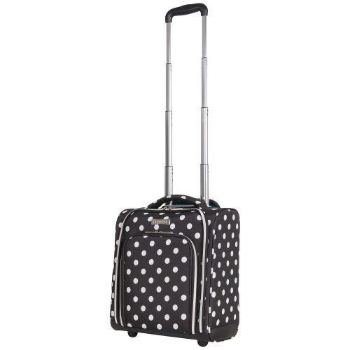  Heritage Travelware Albany Park 16 600d Polka Dot Polyester 2-Wheel Underseater Carry-on Luggage, Black