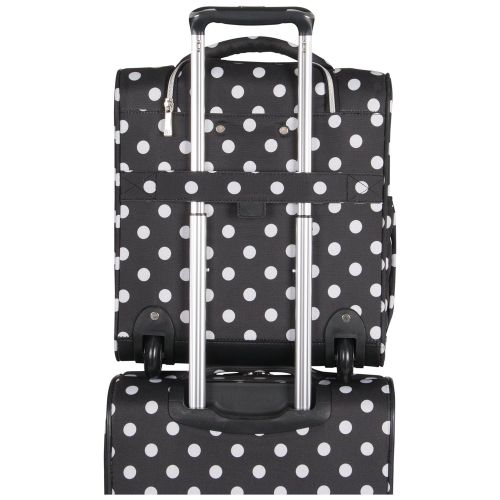  Heritage Travelware Albany Park 16 600d Polka Dot Polyester 2-Wheel Underseater Carry-on Luggage, Black